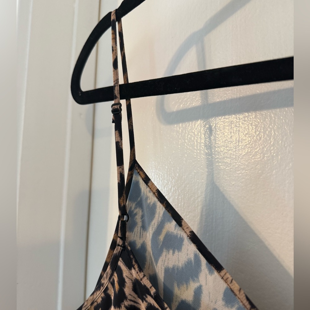 All Saints Hera Leopard Print 2-In-1 Midi Dress - Picture 8 of 14